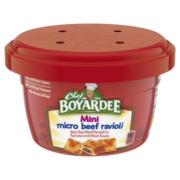 Chef Boyardee Mini Micro Beef Ravioli & Meatballs, 7.5 Ounce (Pack Of 12)