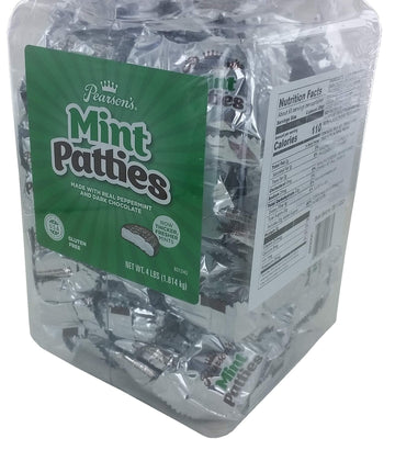 Pearsons Mint Patties | Made with Decadent Dark Chocolate and Real Peppermint | 64 Oz Jar | Individually Wrapped