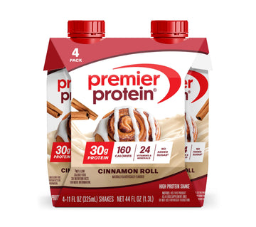 Premier Protein Shake, Cinnamon Roll, 30G Protein, No Added Sugar, 24 Vitamins & Minerals To Support Immune Health, 11 Fl Oz, 4 