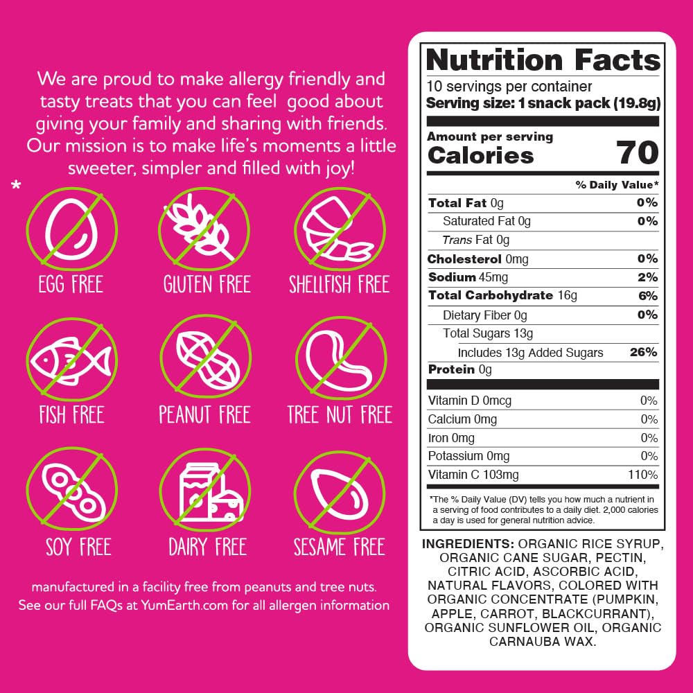 Yumearth Organic Tropical Fruit Snacks, 0.7 Ounce (Pack Of 10)