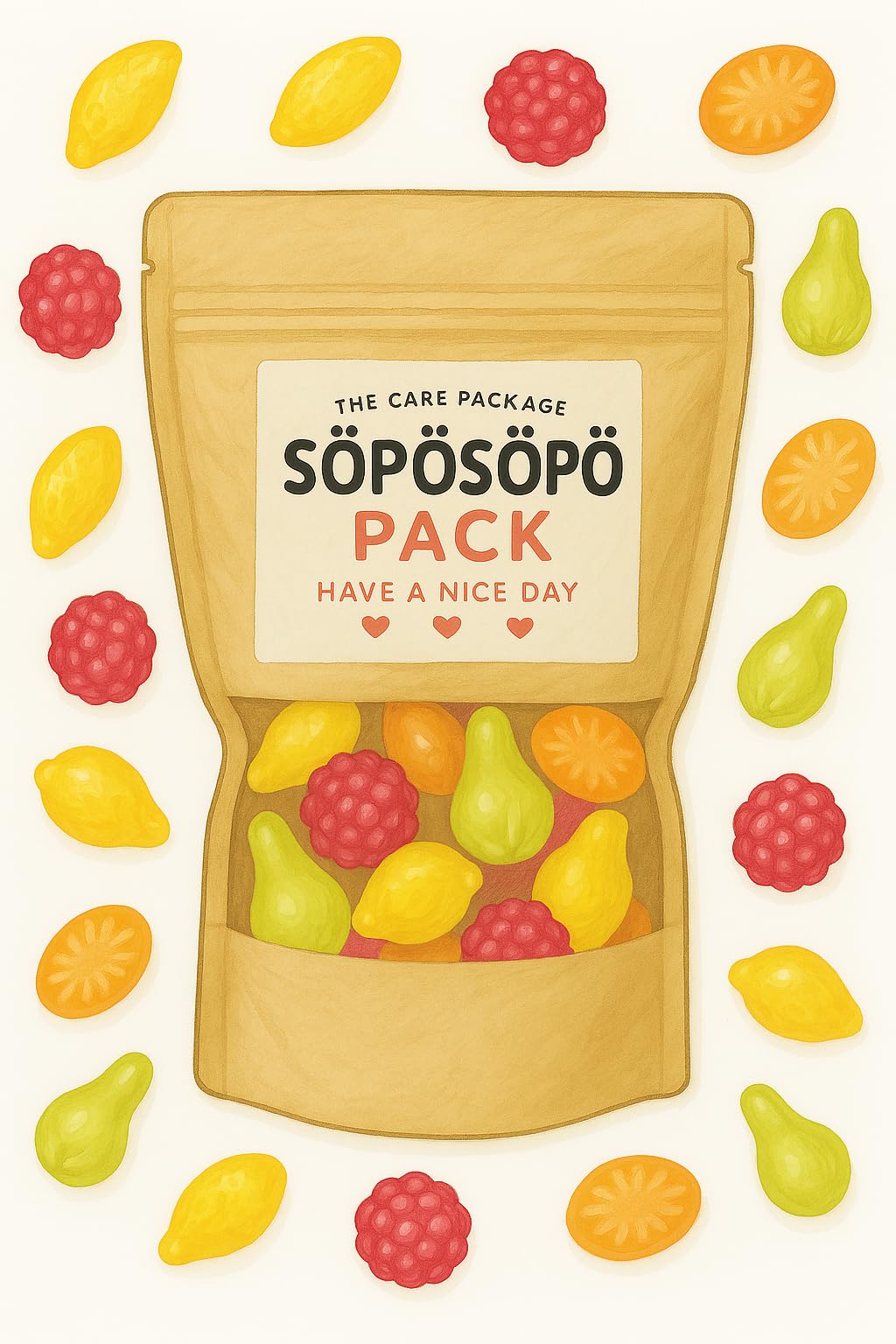 SÖPÖSÖPÖ Scandinavian Treat Pack - Tutti Frutti Vegan Gummies - 150g Nordic Candy Bag - Natural Colors & Flavors