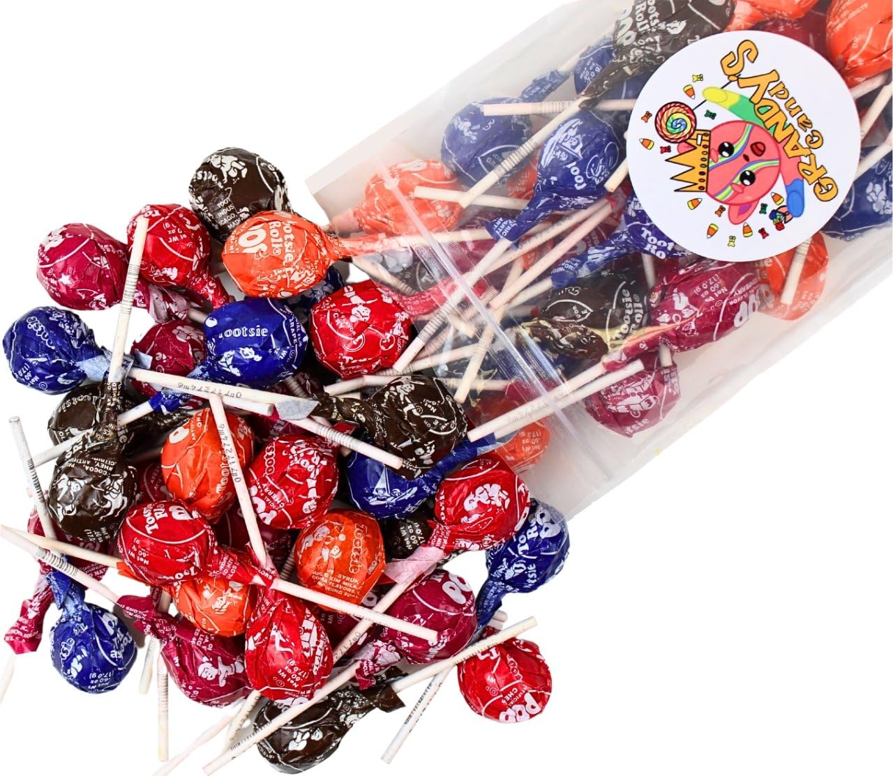Assorted Fruit Flavored Pops- America's Favorite LolliPop with Chocolately Center- Classic, Bulk Sizes, Variety Pack (7 Pound)