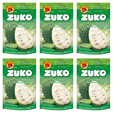 ZUKO Guanabana Instant Powder Drink, No Sugar Needed, Family Pack 14.1 Oz (Pack of 6)