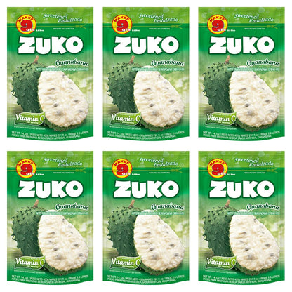 ZUKO Guanabana Instant Powder Drink, No Sugar Needed, Family Pack 14.1 Oz (Pack of 6)