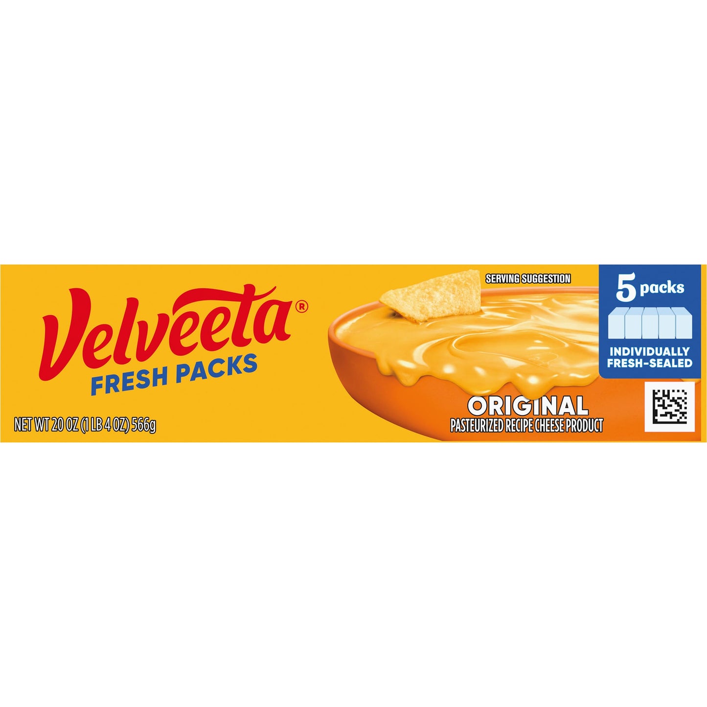 Velveeta Fresh Packs Original Pasteurized Recipe Cheese Product Blocks, 5 ct Pack