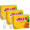 Jell-O Gelatin Dessert Mix - 3 oz Boxes (Pack of 3) - With Mini Shovel Spoons (Island Pineapple) - Metal Spoons