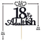 PYBHILK Black Glitter Cake Topper for 18th Birthday Party, mature-themedish Design, Paper Material, Model PY--0046