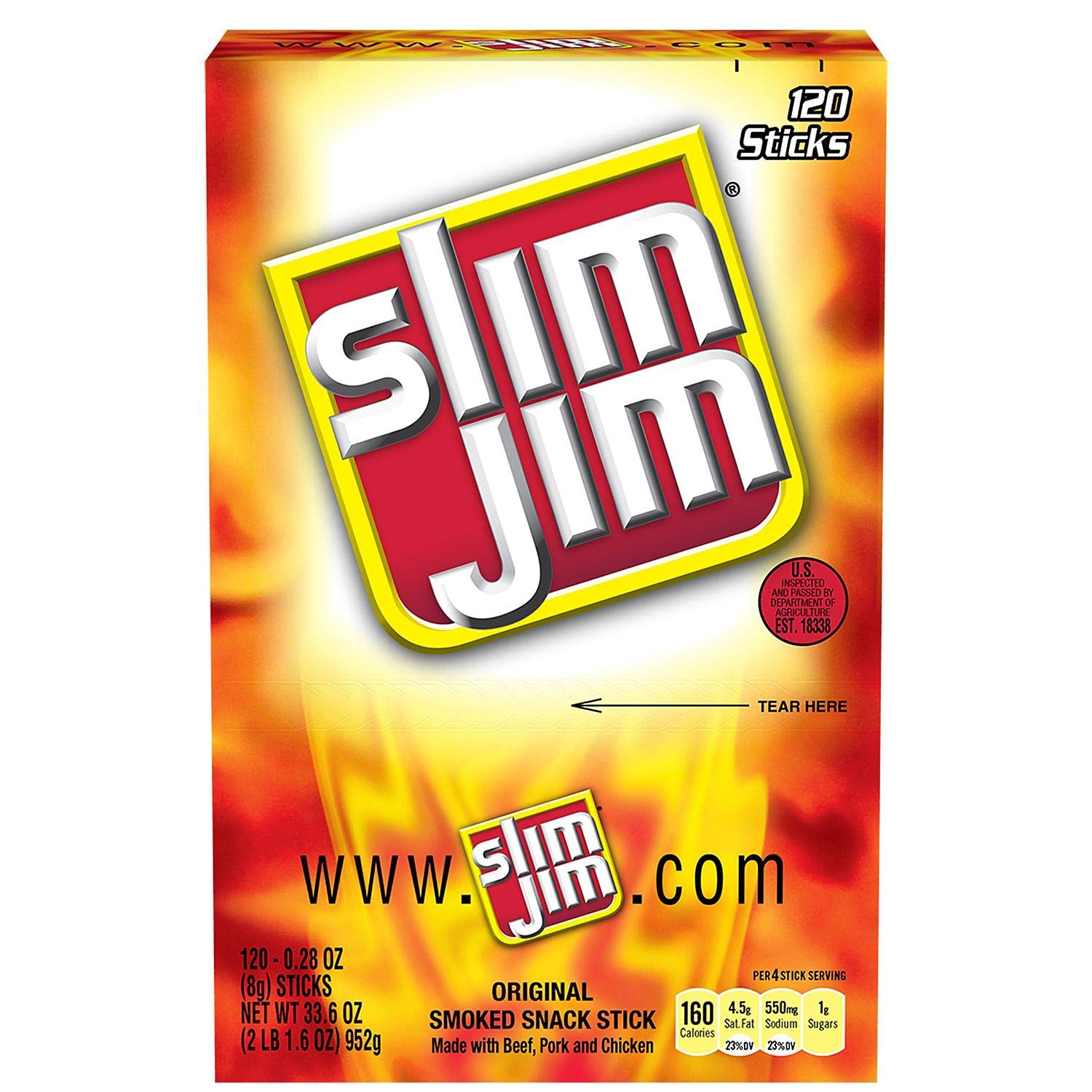 Slim Jim Original (120 Ct.) (Pack Of 2)