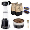 Fresh Roast Coffee Roaster Bundle SR800, Glass Extension Tube, Coffee Bean Cooler, (2 Lbs) Sample Pack of Green Beans, (2- pack)