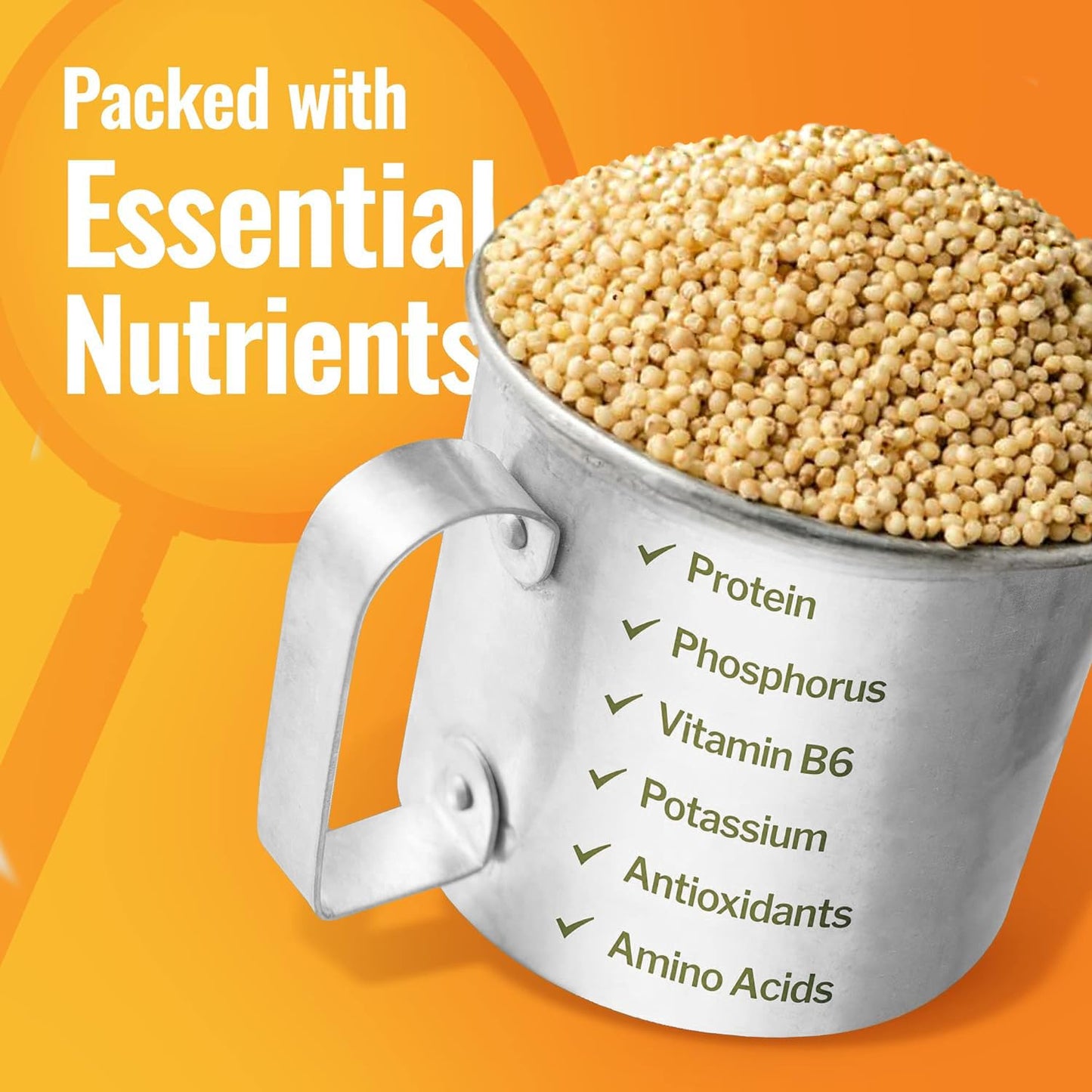 100% Organic White Millet By Grand Teton Ancient Grains | Shelled, Gluten-Free, Hulled Grain For Salads, Pilafs, & Soups | Whole