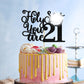 Jenrtvis 21st Birthday Cake Topper, Black Glitter Paper Decor for Him/Her