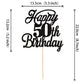 Rssta i Cake Topper Black Glitter 50 & Fabulous - 50th Birthday Decorations, Model XM063-new-Black 50th