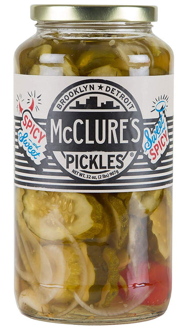 Mcclure'S Pickles Mcclure?S Sweet And Spicy Pickles (Chip Cut) - 32 Oz, Green