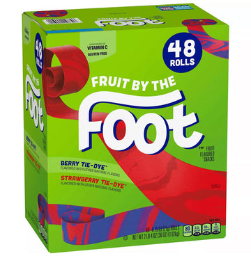 Fruit Snacks | Fruit By Foot Flavored Snacks, Berry Tie-Dye & Strawberry Tie-Dye, Family Pack, 18 Rolls, Kids Snacks, Halloween 