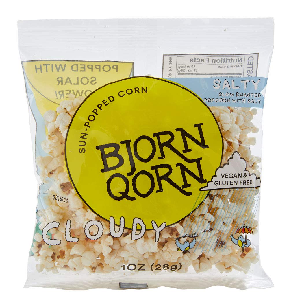 Bjornqorn Mini Bag 15-Pack Cloudy (Salty) Popcorn - Vegan & Gluten-Free - Slow Roasted And Salted - (15 1Oz Bags)