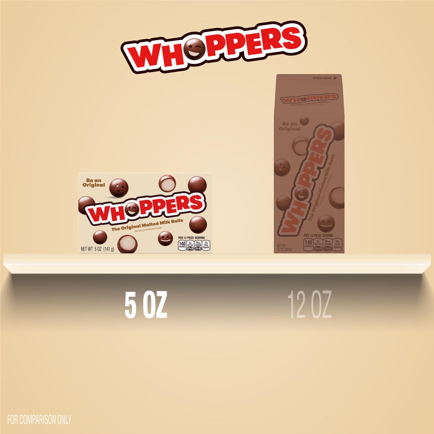 Whoppers Malted Milk Balls Candy Box, 5 Oz