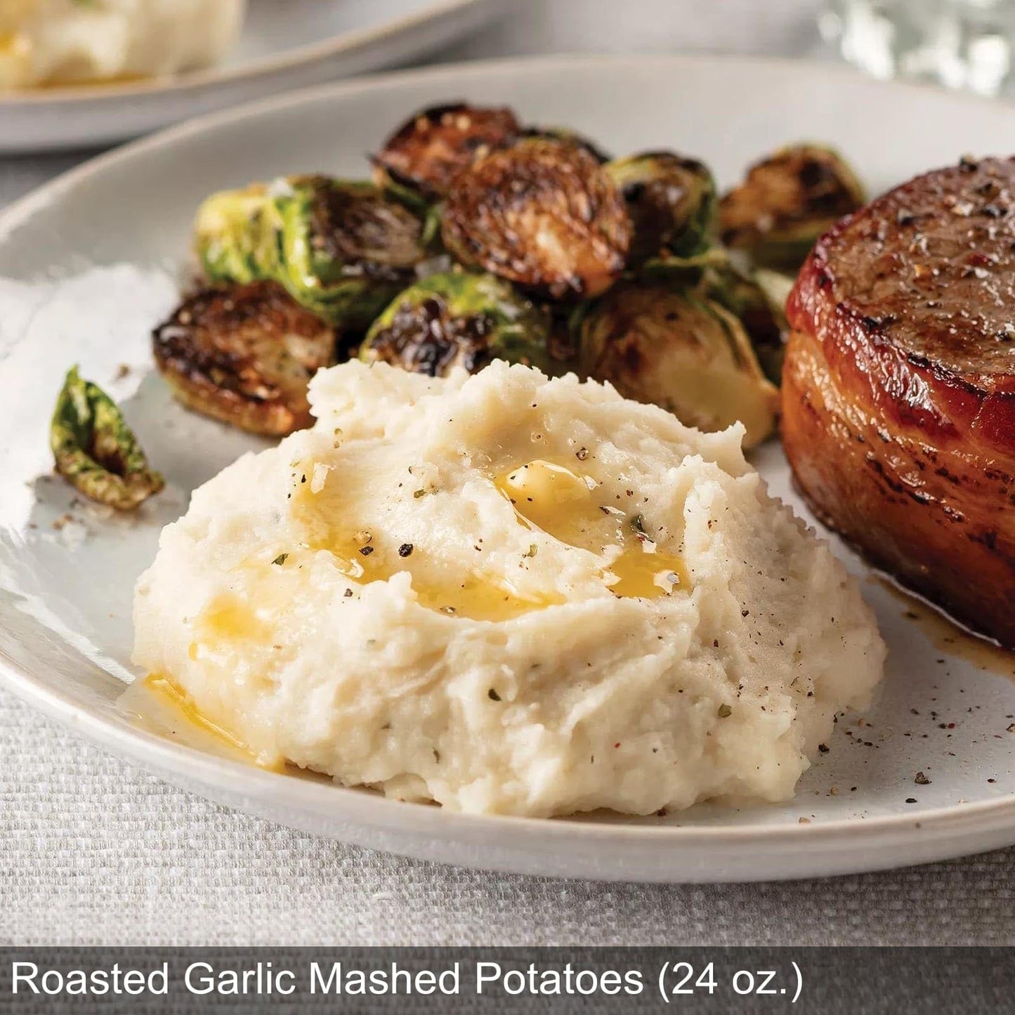 Omaha Steaks Signature Steakhouse Dinner (Fully Cooked Beef Tenderloin Roast, Roasted Garlic Mashed Potatoes, Brussels Sprouts W