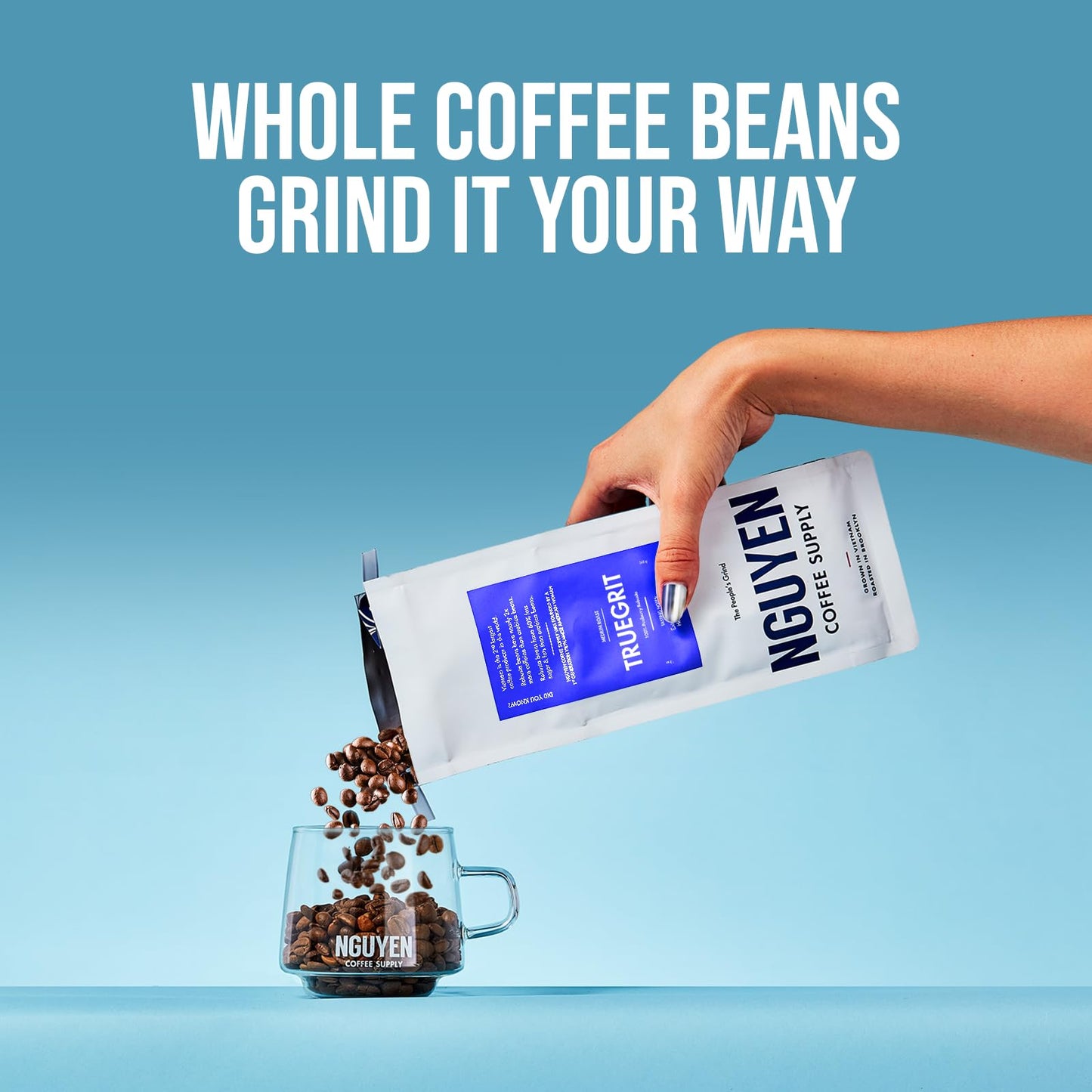 Nguyen Coffee Supply Truegrit Robusta Medium Roast Whole Coffee Beans 80 oz Single Origin Low Acid High Caffeine