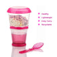 Cereal On The Go, Cup Container Breakfast Drink Milk Cups Portable Yogurt And Travel To-Go Food Containers Storage With Spoon(Re