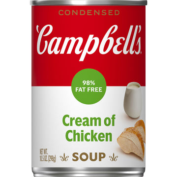Campbell'S Condensed 98% Fat Free Cream Of Chicken Soup, 10.5 Oz Can