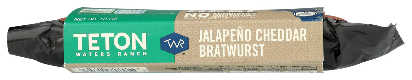 Teton Waters Ranch Jalapeno Cheddar Beef Bratwurst, 10 Oz