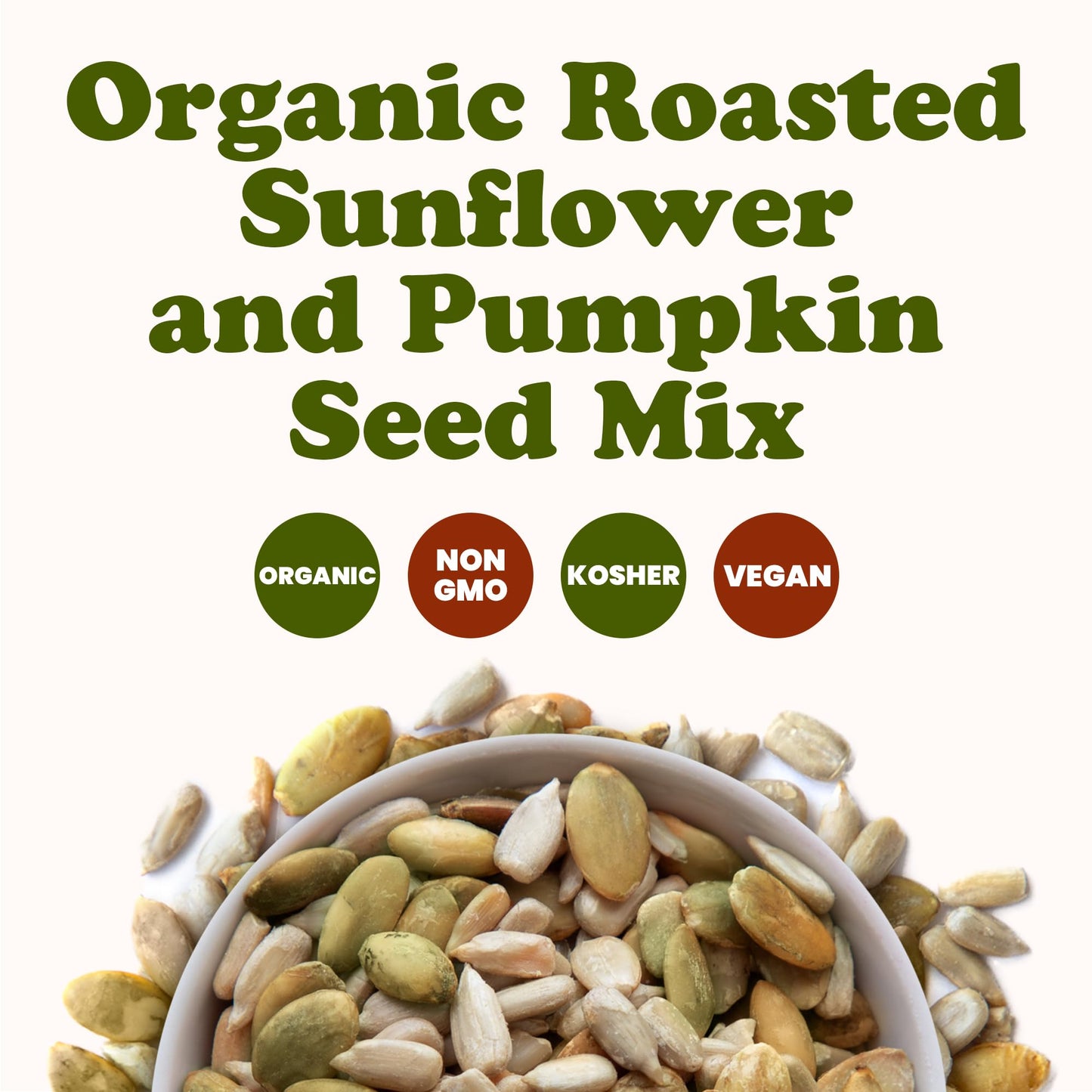 Food To Live Organic Dry Roasted Sunflower And Pumpkin Seed Mix, 1 Pound - Oven Roasted, No Oil Added, Healthy, Natural Snack, R