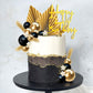 29 Pcs Flower Boho Cake Topper Balls Cake Decorations With Black And Golden Balls Palm Leaves Artificial Plants For Wedding Baby