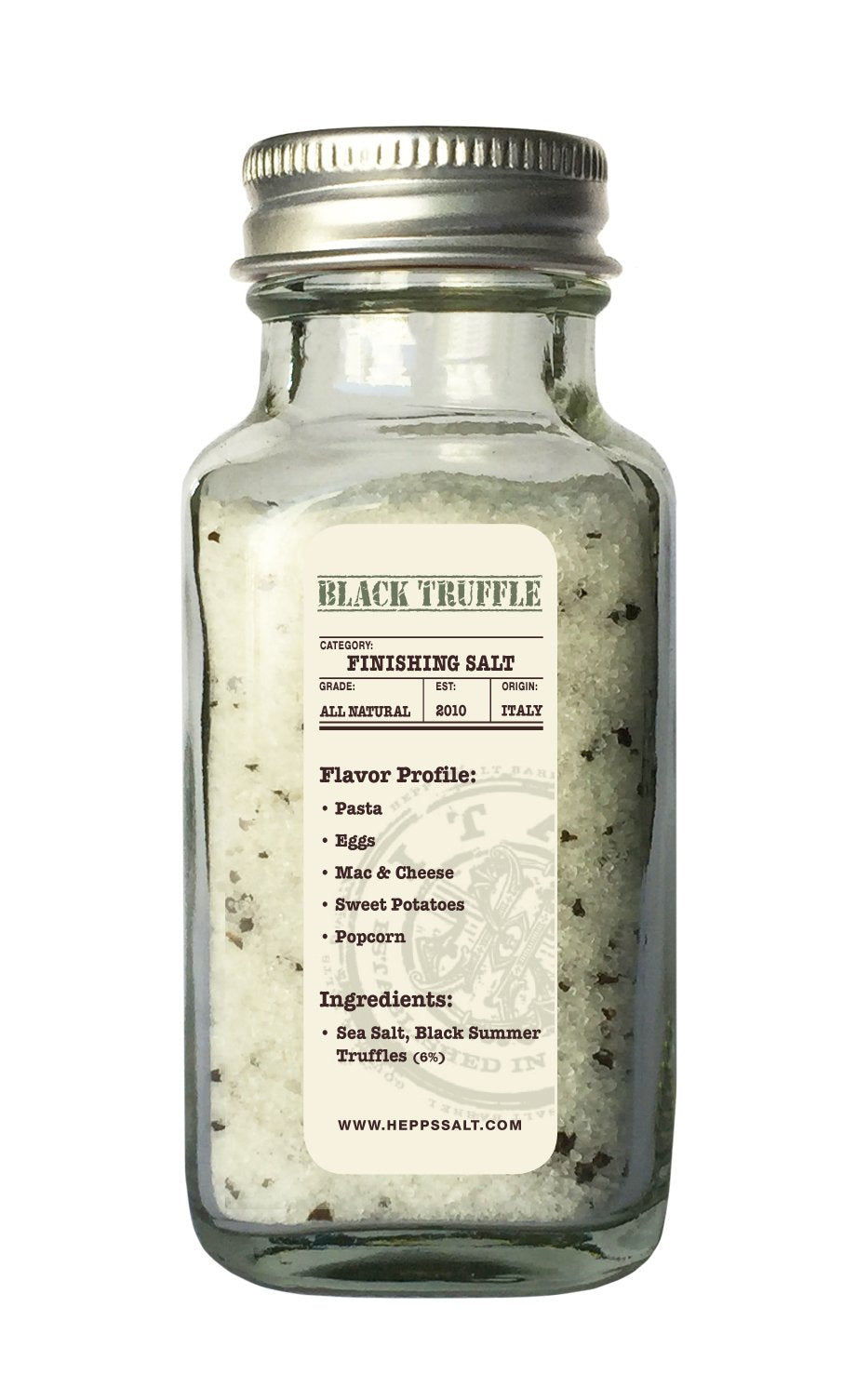 Italian Black Truffle Sea Salt, 2 Oz - Hepps Salt Co,