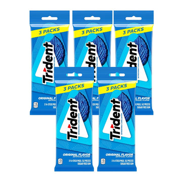 Trident Original Flavor Sugar Free Gum, 15 Packs Of 14 Pieces (42 Total Pieces)