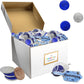 The Dreidel Company Hanukkah Chocolate Gelt, Blue & Silver Coins, 100 Mesh Bags, Gluten Free, Non-GMO, Kosher Certified Dairy