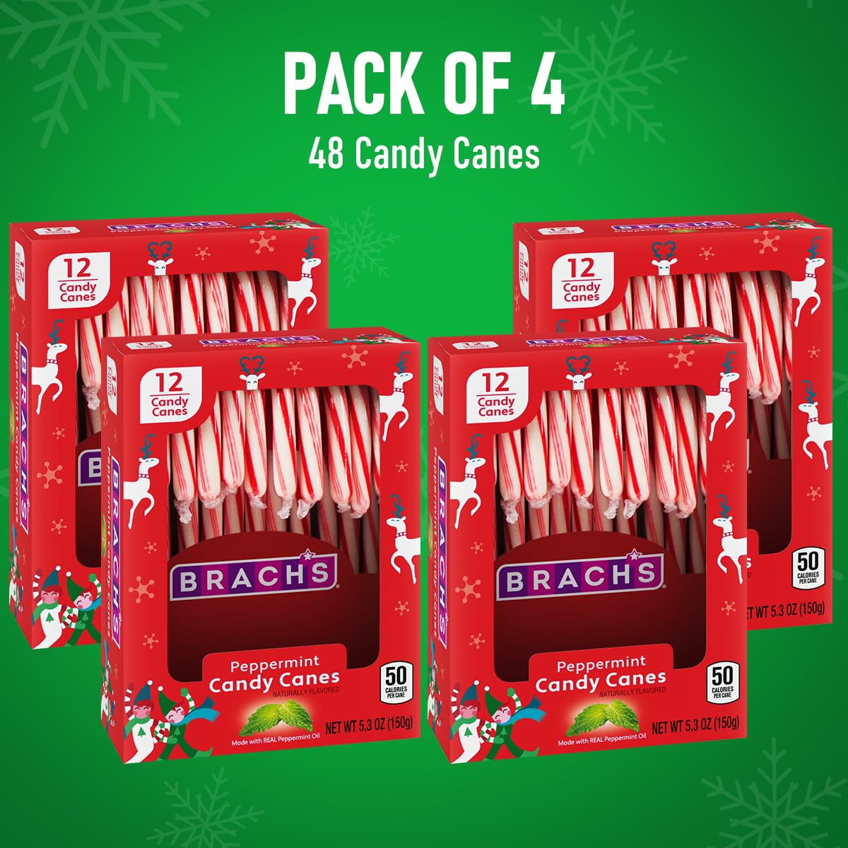 Katies Kandy Korner Peppermint Candy Canes In Bulk 12 Each, Individually Wrapped For Christmas Celebrations, Perfect For Stockin