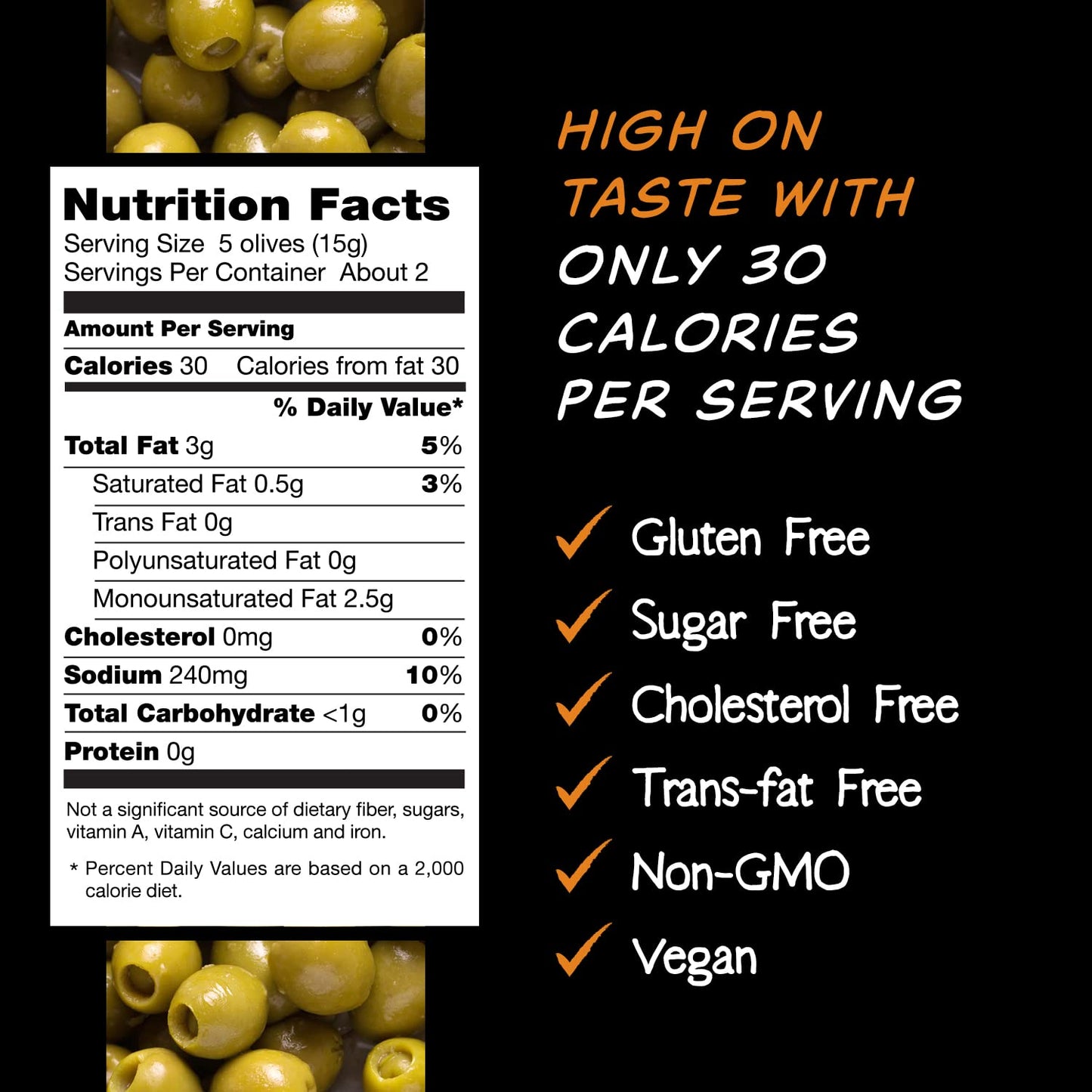Mario Camacho Foods Pitted Snack Olives - Green Olives With A Hint Of Garlic - 1.05 Oz Pouches (Pack Of 12)