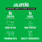Chefs Cut Real Snack Sticks - High Protein Meat Snack, Gluten Free, Keto-Friendly, Jalapeño Heat, 1 oz Stick, 12-Count Bag
