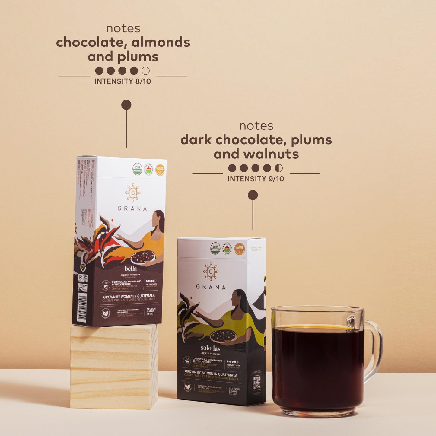 G Grana Espresso compact pieces - 100% Compostable & Biodegradable - 40 Pods - Nespresso Compatible - 10 Count (Pack of 4)