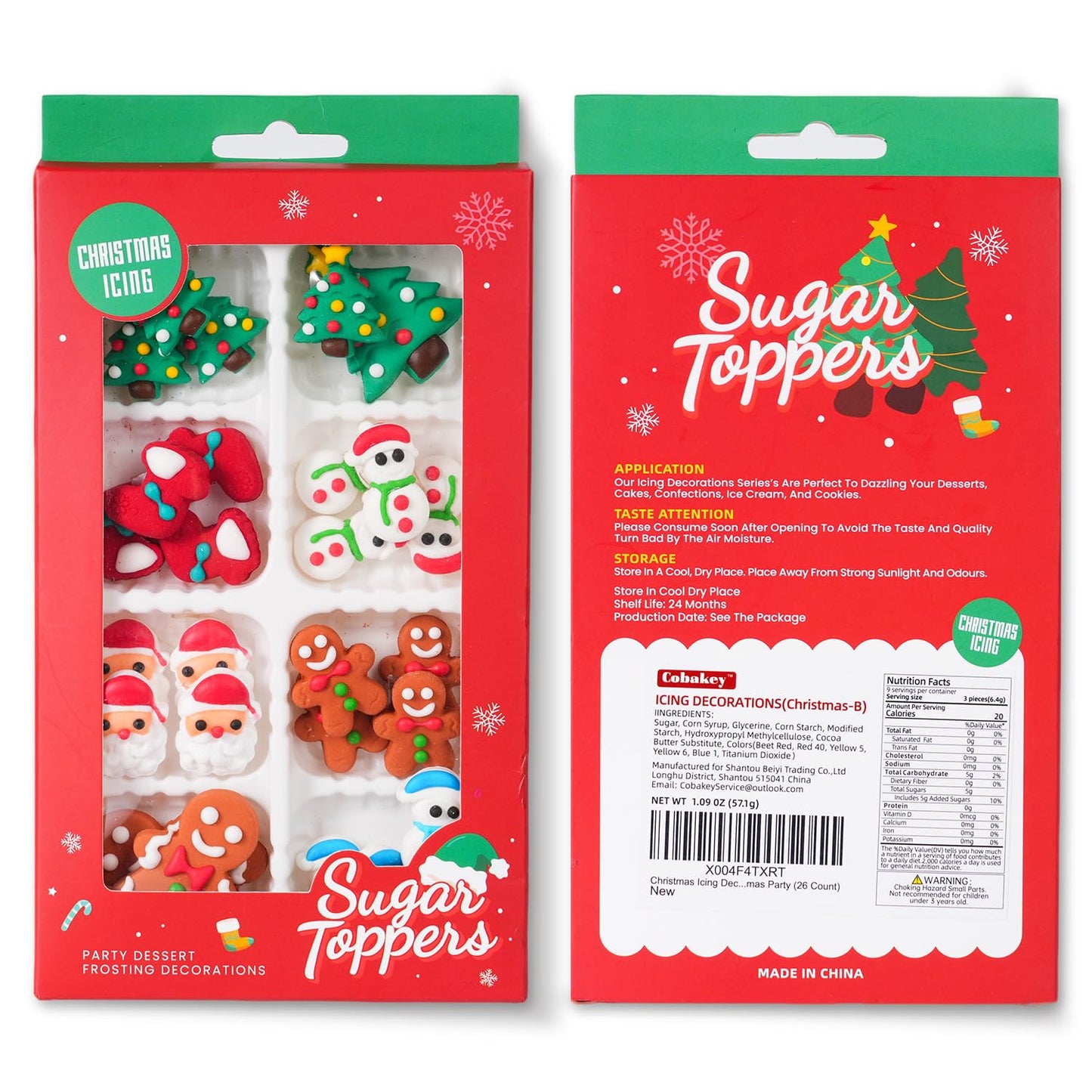 Christmas Icing Decorations 27 Counts Edible Royal Icing Cake Decoration Gingerbread Man Christmas Tree Snowman Santa Claus Xmas Stocking For Holiday Party Cake Topper
