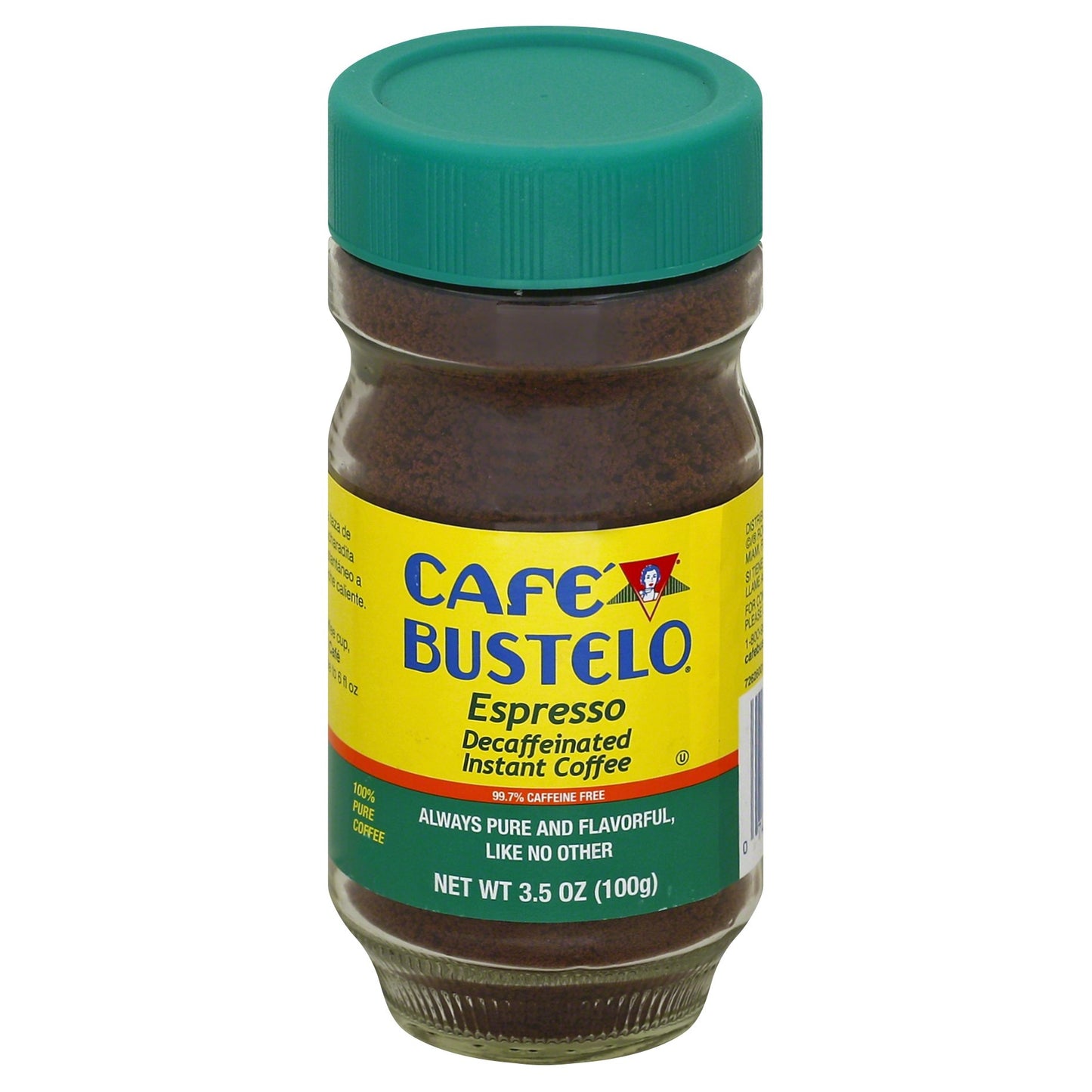 Cafe Bustelo Decaffeinated Instant Espresso, 97% Caffeine Free, 3.52 Ounce (Pack of 4)