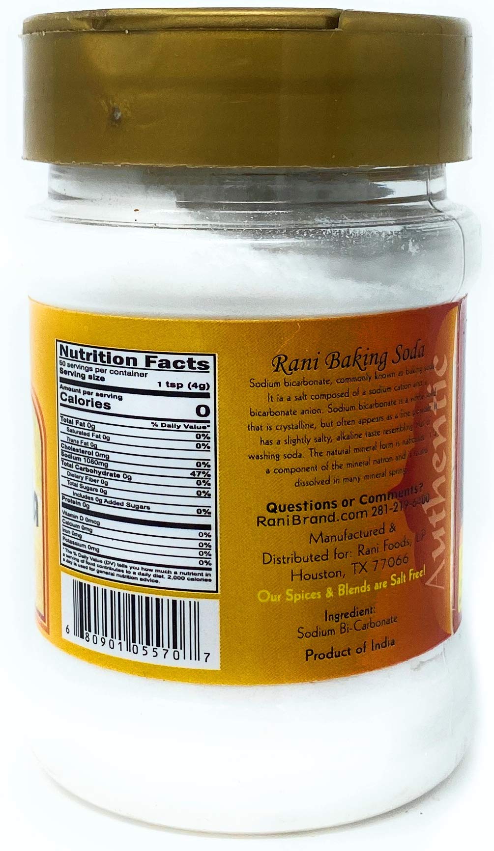 Rani Baking Soda (Sodium Bi-Carbonate) 7Oz (200G) Pet Jar ~ Used For Cooking, Non-Gmo | Indian Origin | Gluten Friendly