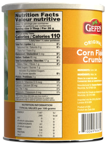 Gefen Corn Flake Crumbs, 12oz (1 Pack) Naturally Gluten Free (Not Certified)