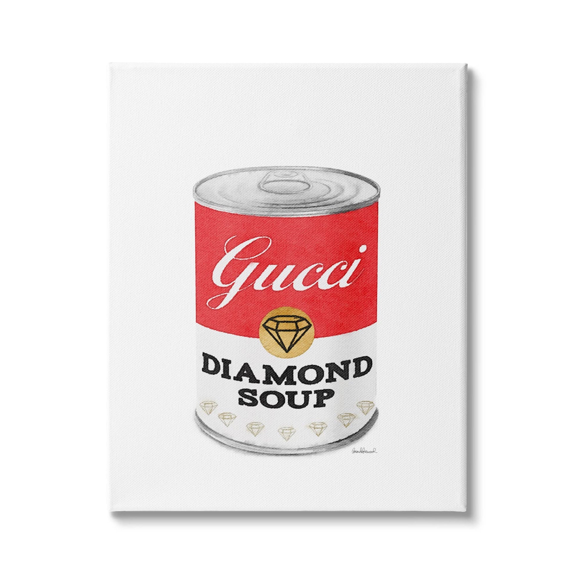 Stupell Industries Traditional Condensed Soup Can Diamond Glam Fashion Brand