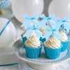 24 Pack Bow Cupcake Toppers, Blue Bow Coquette Birthday Decorations Valentine 's Bowknot Ribbons for Bridal Shower Party Supplie