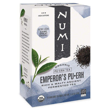 Numi Organic Tea Emperor'S Puerh, 16 Count Box Of Tea Bags (Pack Of 3)