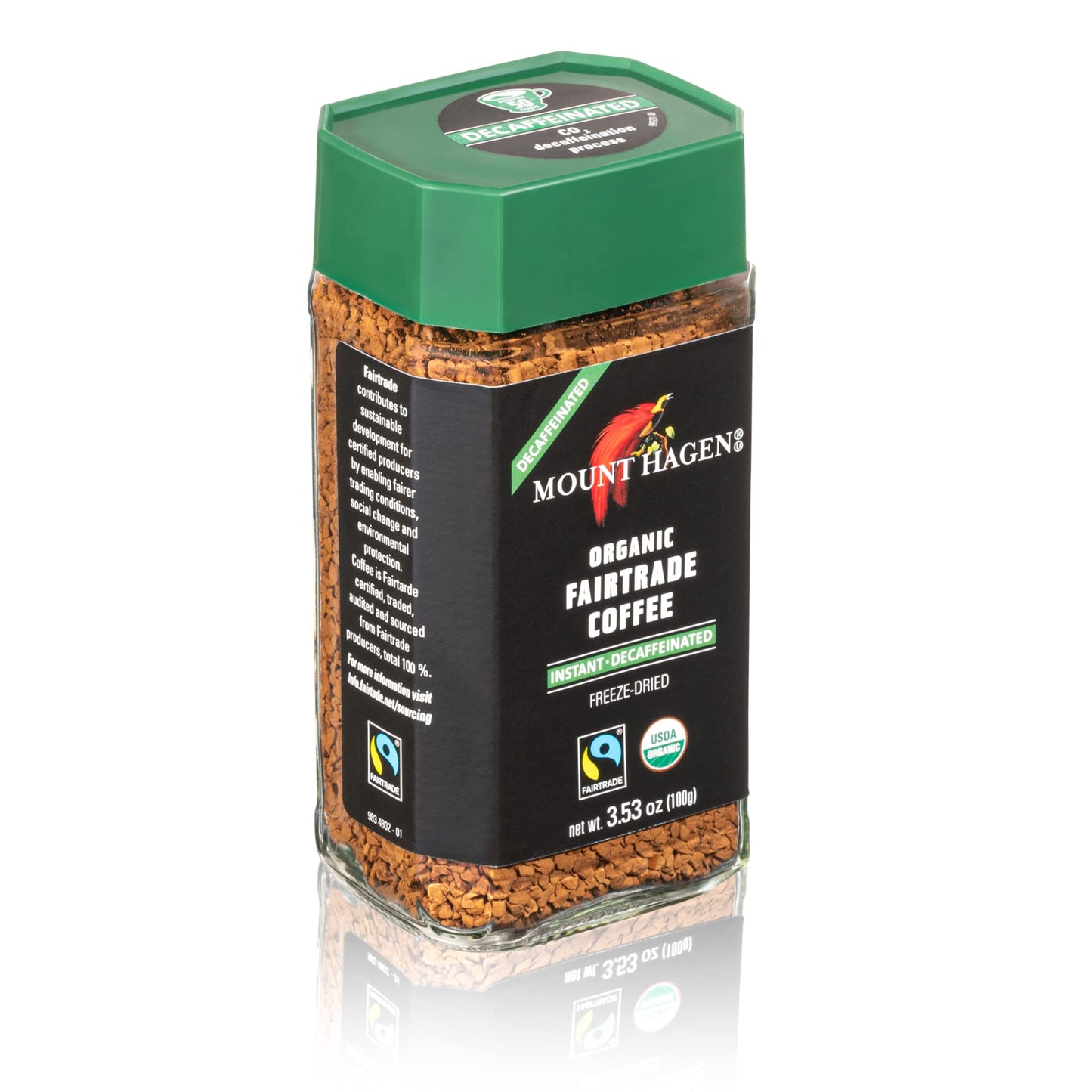 Mount Hagen Organic Freeze Dried Instant Decaf Coffee, Fair-Trade, 3.53oz Jar