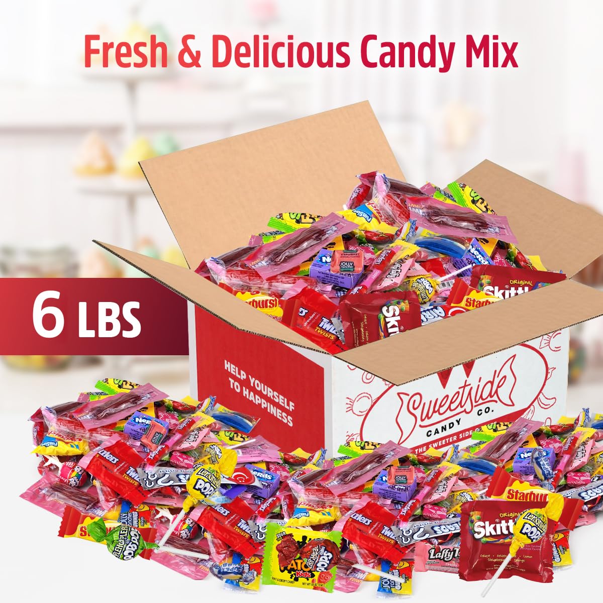 Bulk Candy Mix - 6lb of Individually Wrapped Party Variety, Favorite Sweets Giant Bag Assorted Classic for Pinata Filler, Goodie