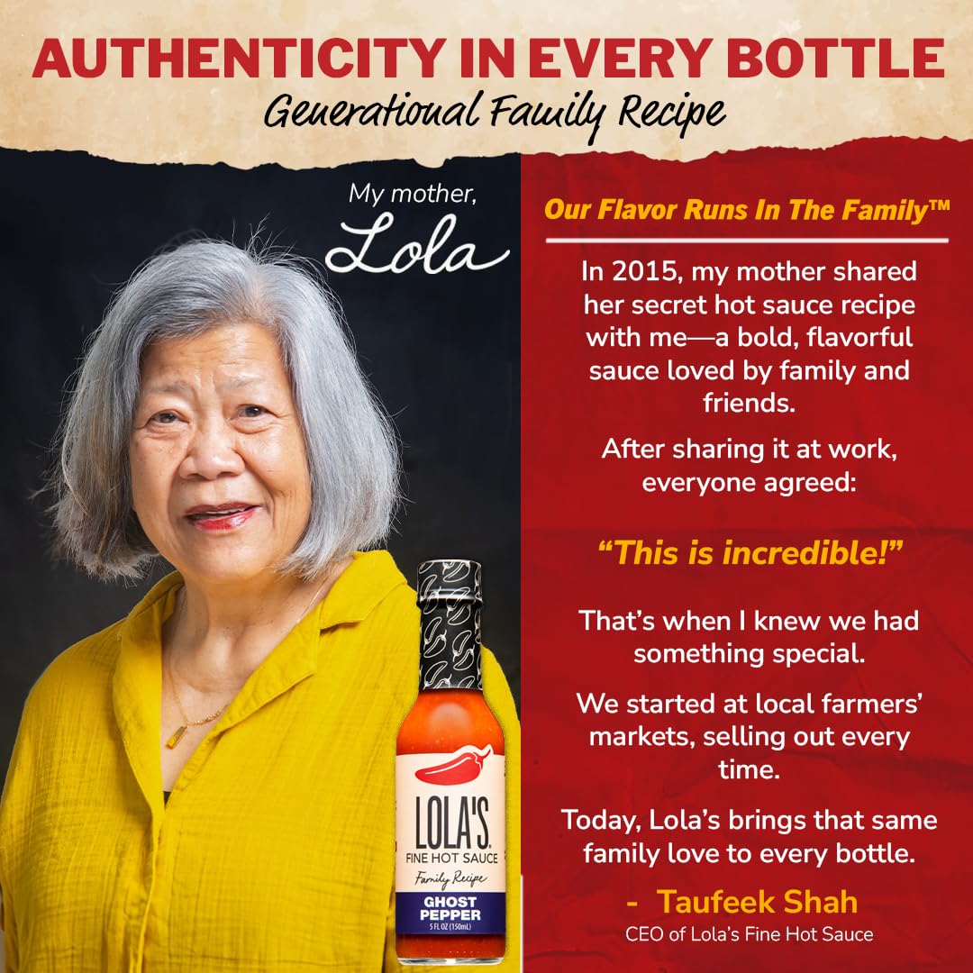 Lolas Fine Hot Sauce - Ghost Pepper | All-Natural, Gluten-Free, Keto | Created With Jolokia Ghost Peppers    | Perfect for Eggs,