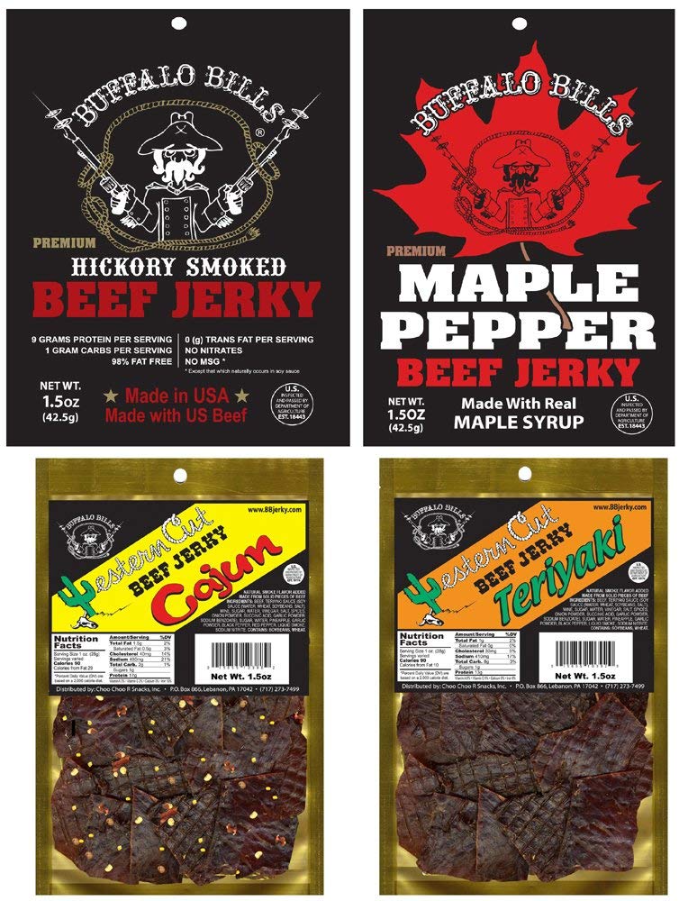 Buffalo Bills 12-Piece Beef Jerky Sampler Black 6-Pack Gift Cooler (12 Assorted 1.5Oz Jerky Packs)