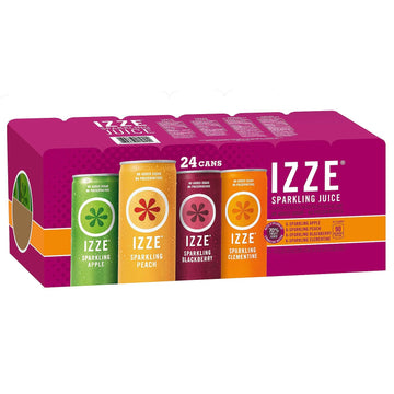 IZZE Sparkling Juice Variety Pack, 3 Flavors, 24 Cans, 8.4 Fl Oz Each