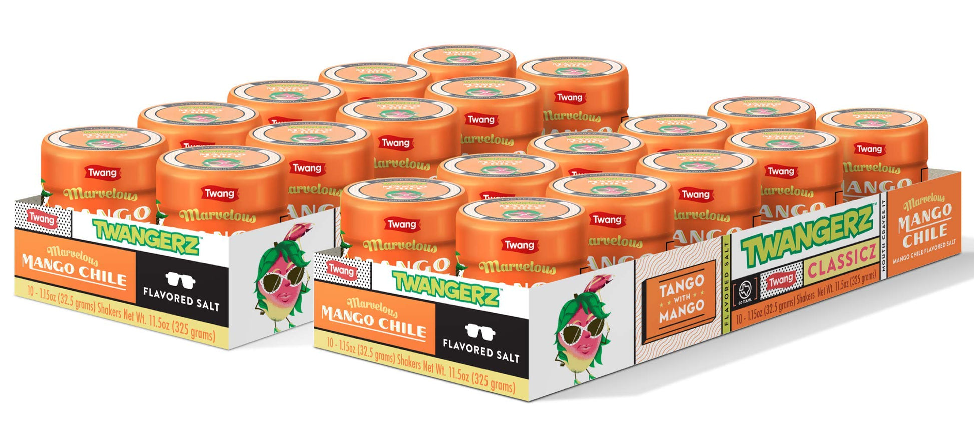 Twangerz Snack Topping, Mango Chile, 1.15 Ounce Shaker (Pack of 20)