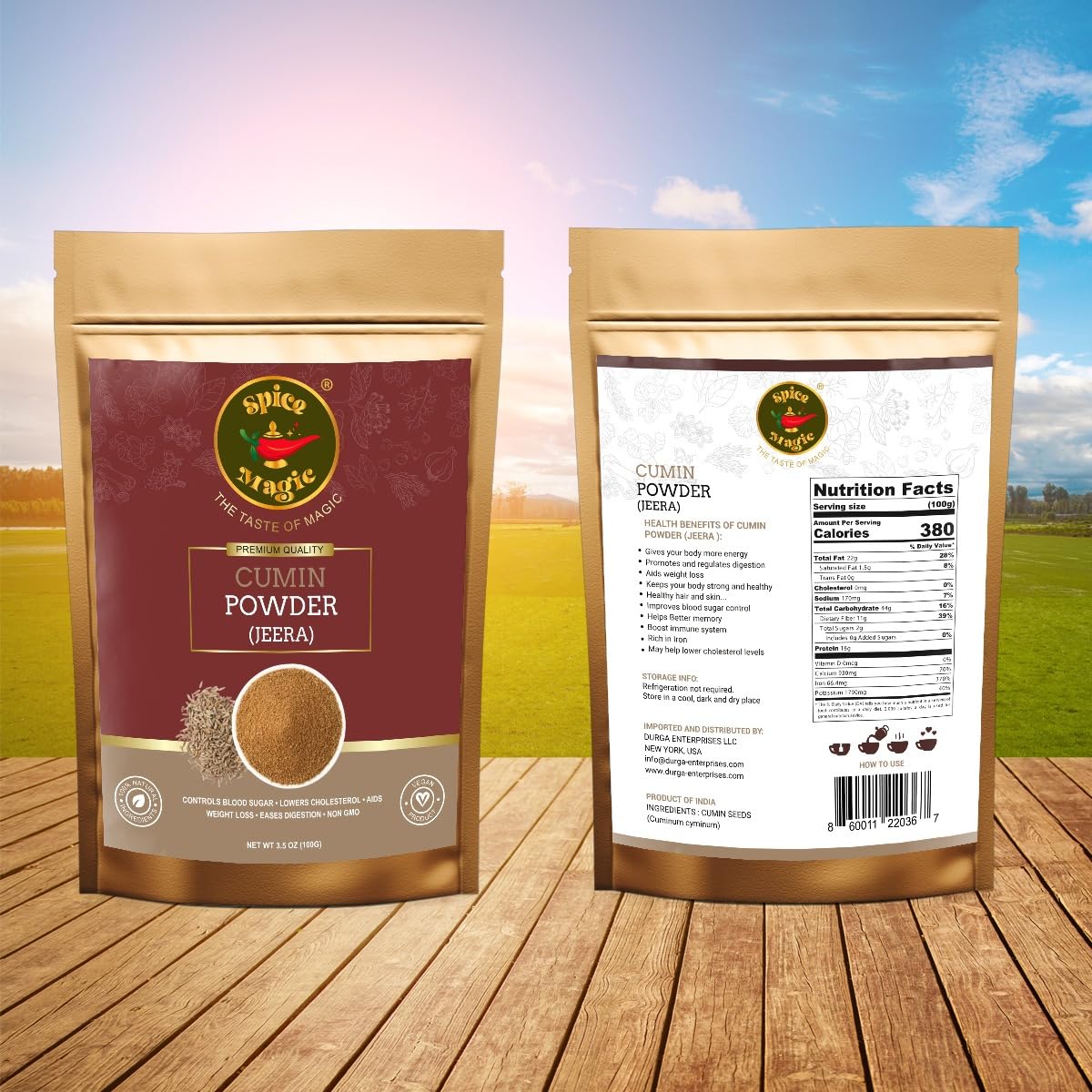 Spice Magic Cumin Powder (Jeera Powder) ~ 100% Pure, Aromatic & Natural I Gluten-Free I Non-Gmo I Indian Origin (3.5Oz (100 G) 1