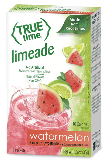 True Lime Limeade & Watermelon (Pack Of 4 | 2 Boxes Each Flavor) 10Ct Each Box. True Lemon | True Citrus