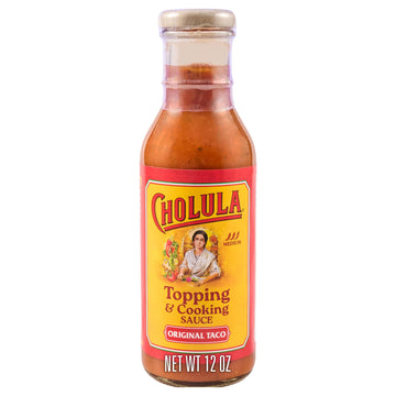 Cholula Topping & Cooking Sauce, Original Taco, Medium Heat, For Tacos, Quesadillas, Carnitas, Eggs, Dips and More, 12 fl oz